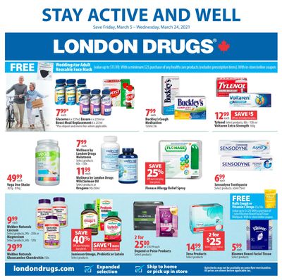 London Drugs Stay Active and Well Flyer March 5 to 24
