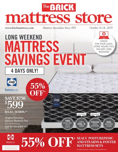 The Brick Mattress Store Flyer October 11 to 14