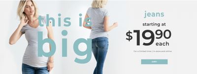 Thyme Maternity Canada Sale: Jeans Starting at $19.90 + Extra 50% OFF sale styles & more