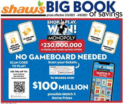 Shaw’s (MA, ME, NH, RI, VT) Weekly Ad Flyer March 5 to April 8