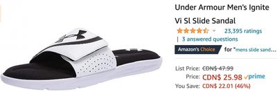 Amazon Canada Deals: Save 46% on Under Armour Men’s Slide Sandal + 34% on 2-Pack Led Garage Lights with Coupon + More Offers