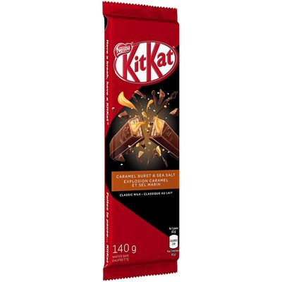 KIT KAT NESTLÉ Caramel Burst & Sea Salt Milk, 140g Bar On Sale for $ 1.68 ( Save $ 1.68 ) at Amazon Canada