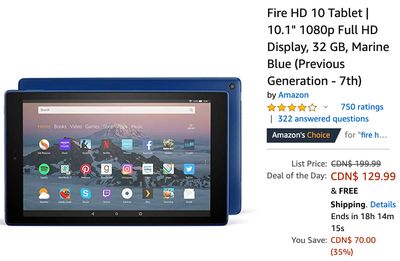 Amazon Canada Deals Of The Day: Save $70 on Fire HD 10 Tablet + 40% on Fisher-Price Little People Animal Rescue