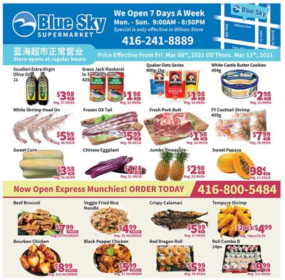 Blue Sky Supermarket (North York) Flyer March 5 to 11