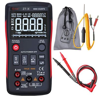 Bside ZT-X True-RMS Digital Multimeter 3-Line Dispaly 9999 Counts Button Design Auto-Ranging DMM Temperature Capacitance AC/DC Voltage Current Multi Meter Tester with Analog Bargraph For $45.99 At Amazon Canada