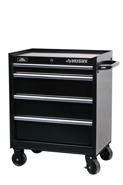 HUSKY 27-inch W 4-Drawer Tool Cabinet in Black On Sale for $174.00 at Home Depot Canada
