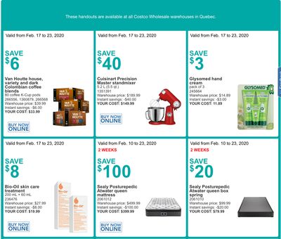Costco Canada More Savings Weekly Coupons/Flyers for: Quebec, February 10 – 16