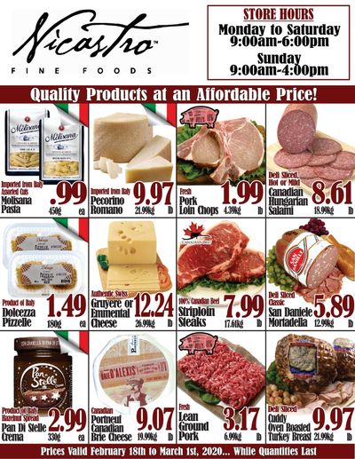 Nicastro Fine Foods Flyer February 17 to March 1