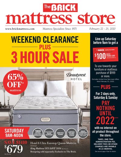 The Brick Mattress Store Flyer February 18 to March 4