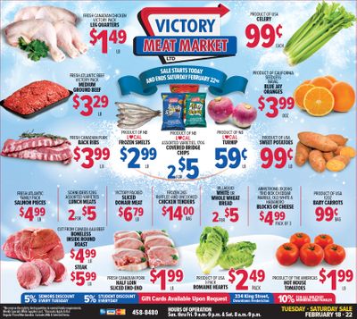 Victory Meat Market Flyer February 18 to 22