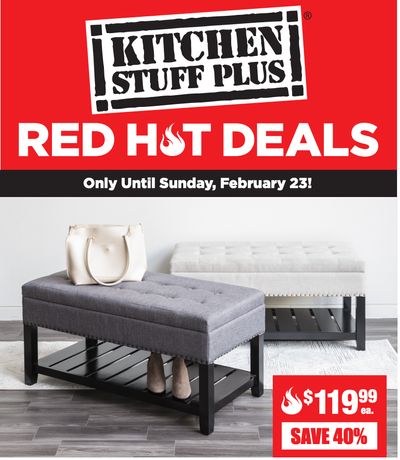 Kitchen Stuff Plus Canada Red Hot Sale: Save 40% on Conrad Storage Bench + More Deals