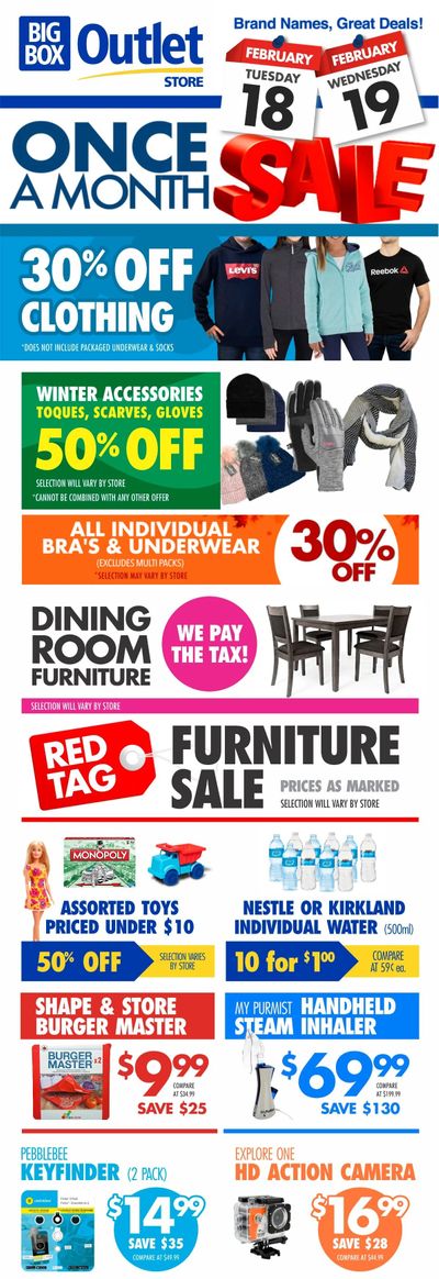Big Box Outlet Store Flyer February 18 and 19