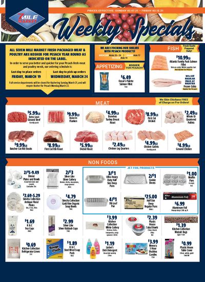 7 Mile Market Pesach Passover Special Weekly Ad Flyer March 7 to March 12, 2021