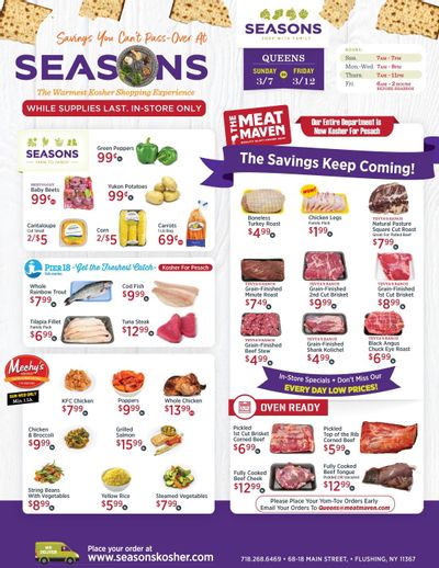 Seasons Pesach Passover Special Weekly Ad Flyer March 7 to March 12, 2021