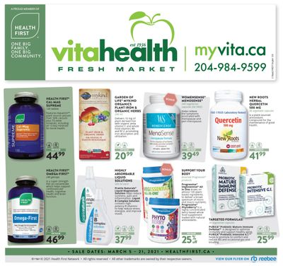 Vita Health Fresh Market Health First Flyer March 5 to 21