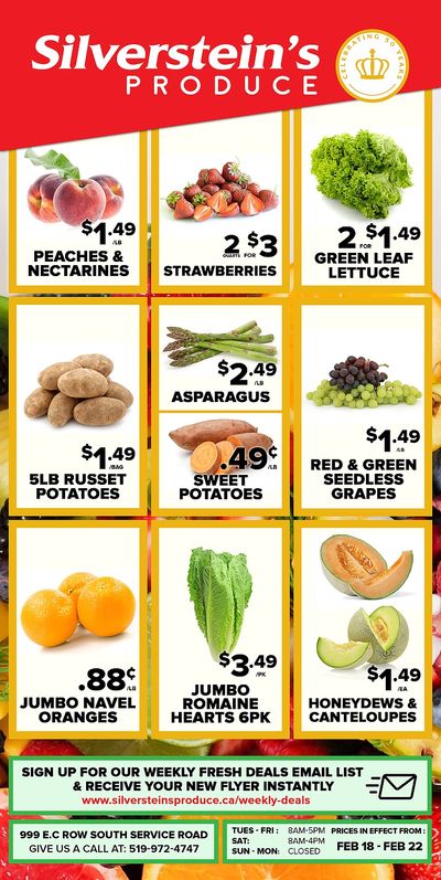 Silverstein's Produce Flyer February 18 to 22