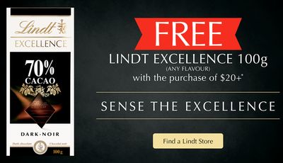 Lindt Chocolate Canada Sale: FREE Lindt Excellence 100g with $20 purchase + 150 Lindor Truffles for Only $45 + More Deals