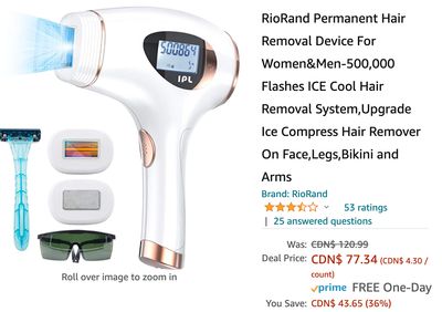 Amazon Canada Deals: Save 36% on Permanent Hair Removal Device + 31% on Security Camera System  + More Offers