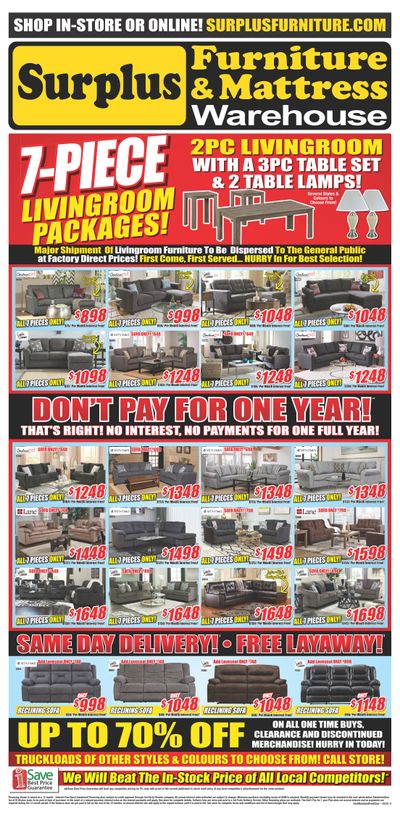 Surplus Furniture & Mattress Warehouse (Dartmouth) Flyer March 8 to 21