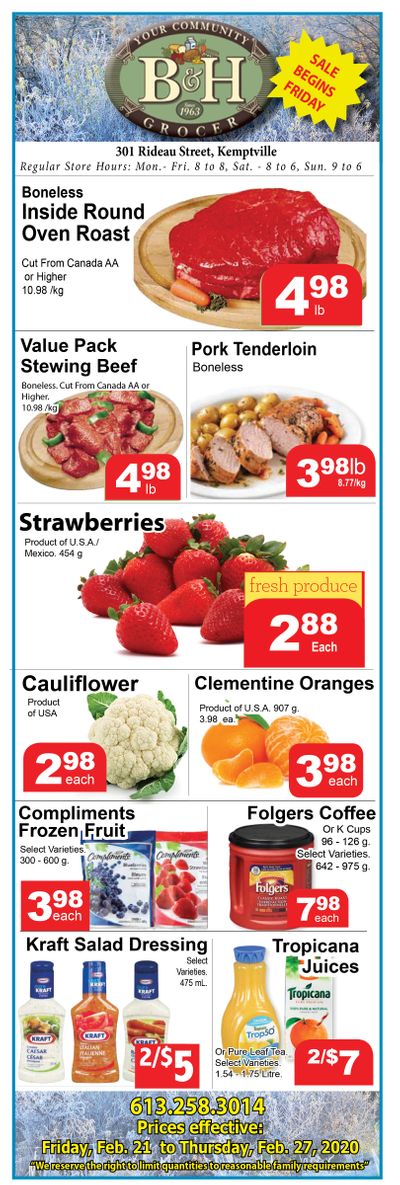 B&H Your Community Grocer Flyer February 21 to 27