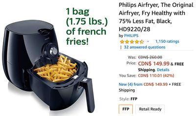 Amazon Canada Deals: Save 42% on Philips Airfryer + 35% on Shark Ion Robot Vacuum with Wi-Fi
