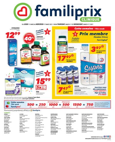 Familiprix Clinique Flyer March 11 to 17