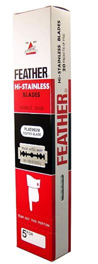 100 Feather Razor Blades NEW Hi-stainless Double Edge For $25.25 At Amazon Canada 