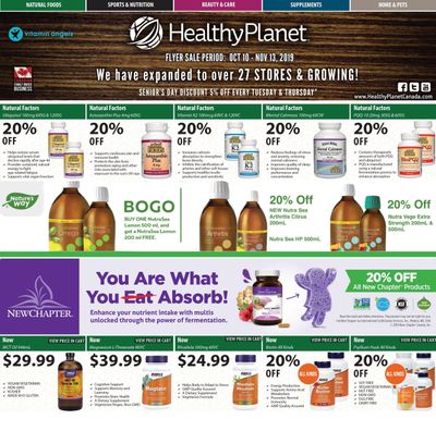 Healthy Planet Flyer October 10 to November 13