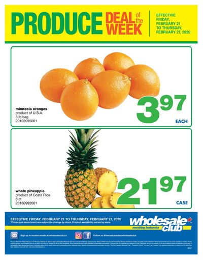 Wholesale Club (West) Produce Deal of the Week Flyer February 21 to 27