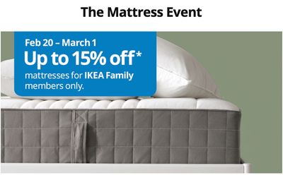 IKEA Canada Family Members Mattress Event: Save up to 15% off