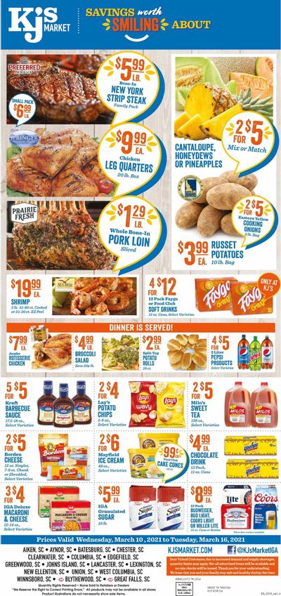 KJ´s Market (GA, SC) Weekly Ad Flyer March 10 to March 16