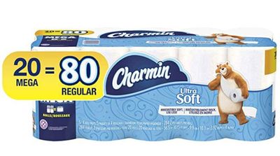 Charmin Ultra Soft Toilet Paper, 20 Mega Rolls (Equal to 80 Regular Rolls) For $17.88 At Amazon Canada 