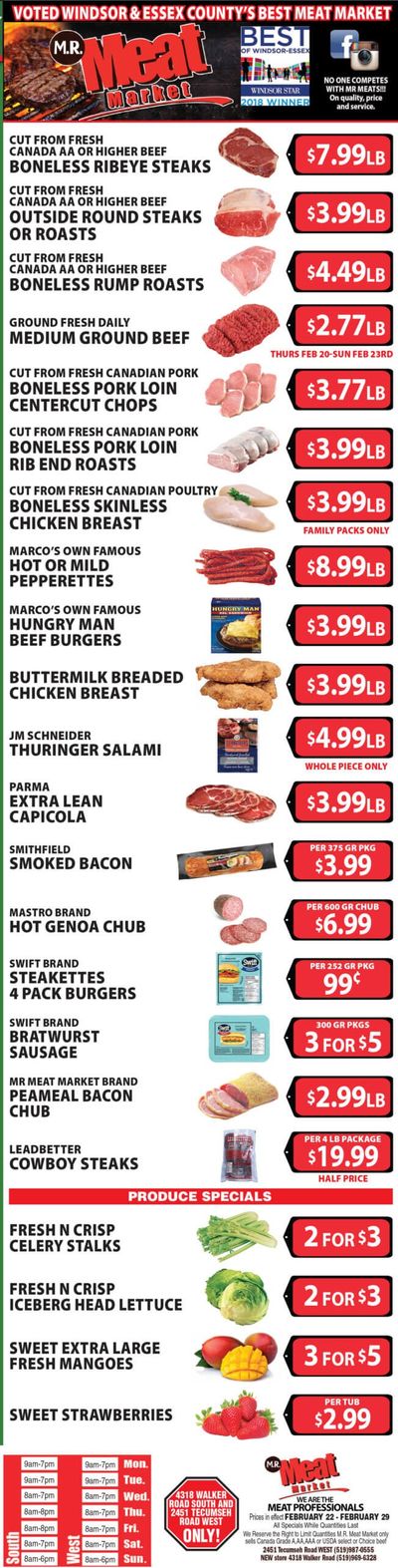 M.R. Meat Market Flyer February 22 to 29