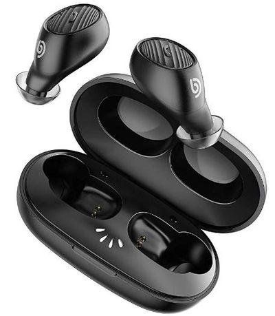 Bomaker True Wireless Earbuds Bluetooth 5.0 in-Ear Stereo Headphones, Built in Mic Headset, AptX Pumping Bass, Graphene Drivers, Secure Fit, One-Step Pairing, IPX7 Sweatproof Earphones for Work, Sports, Gym, 30 Hours Playtime For $41.75 At Amazon Canada 