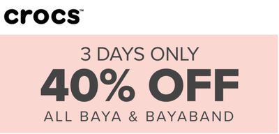 Crocs Canada Semi-Annual Baya Sale: Save 40% off all Baya & Bayaband Styles