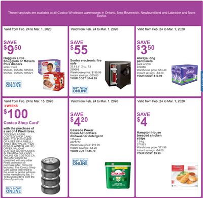 Costco Canada More Savings Weekly Coupons/Flyers for: Ontario, New Brunswick, Newfoundland & Labrador and Nova Scotia, February 24 – March 1