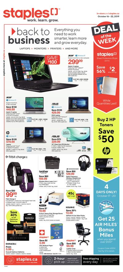 Staples Business Flyer October 16 to 22