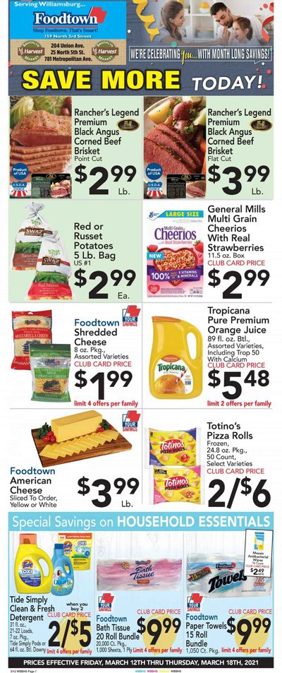 Foodtown (NJ, NY, PA) Weekly Ad Flyer March 12 to March 18