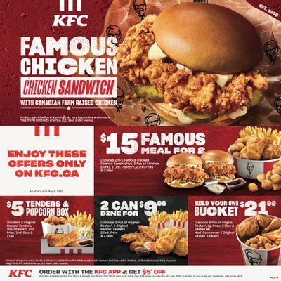 KFC Canada Coupons (NB, NS, PE), until May 9, 2021