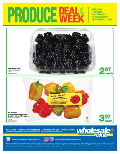 Wholesale Club (Atlantic) Produce Deal of the Week Flyer September 5 to 11