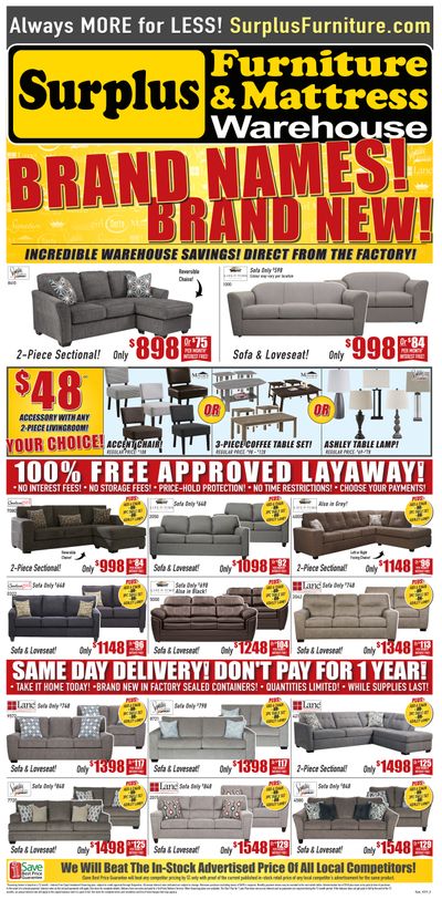Surplus Furniture & Mattress Warehouse (Sydney) Flyer October 15 to 28