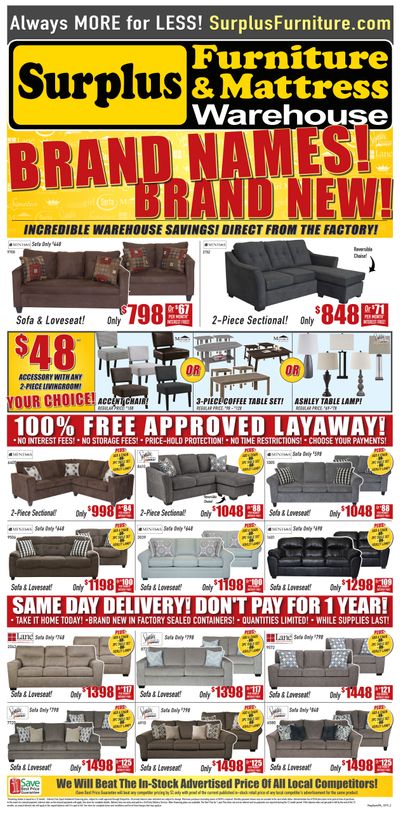 Surplus Furniture & Mattress Warehouse (Saskatoon) Flyer October 15 to 28