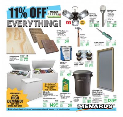 Menards Weekly Ad Flyer March 14 to March 20 Menards Weekly Ad Flyer March 14 to March 20