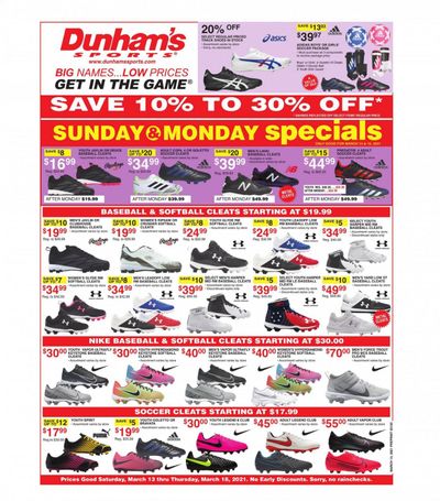 Dunham's Sports (IN, OH, PA, TN, WV) Weekly Ad Flyer March 13 to March 18
