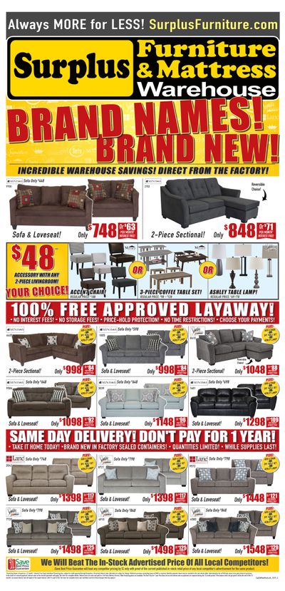 Surplus Furniture & Mattress Warehouse (Edmonton) Flyer October 15 to 28