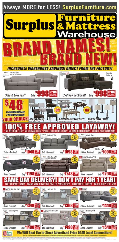 Surplus Furniture & Mattress Warehouse (Charlottetown) Flyer October 15 to 28