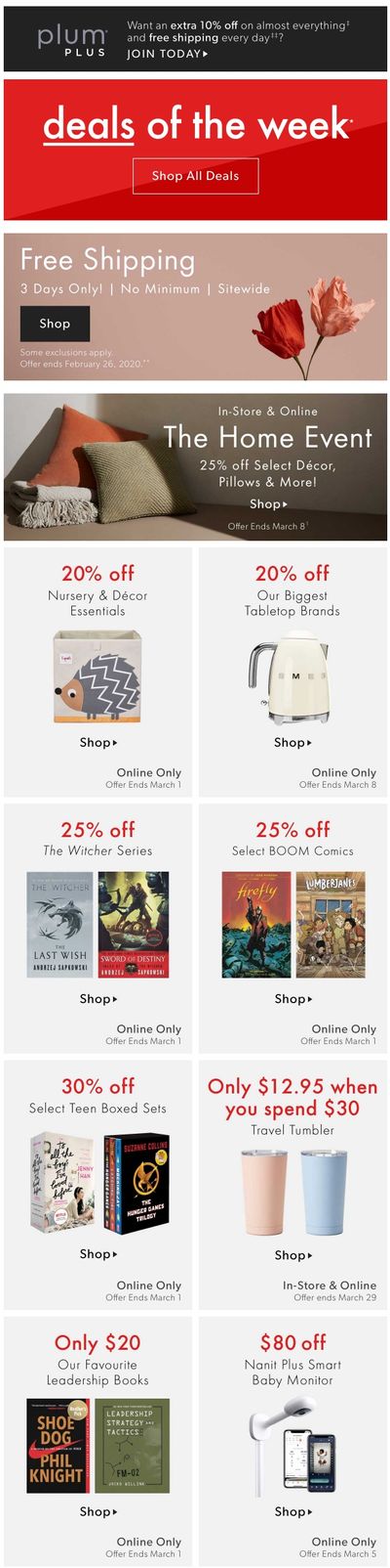 Chapters Indigo Online Deals of the Week February 24 to March 1