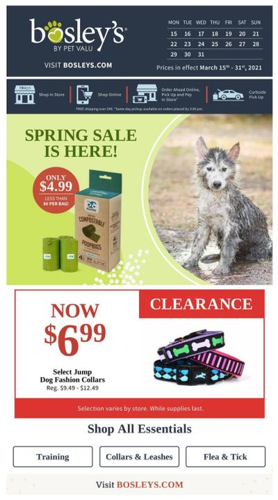 Bosley's by PetValu Flyer March 15 to 31