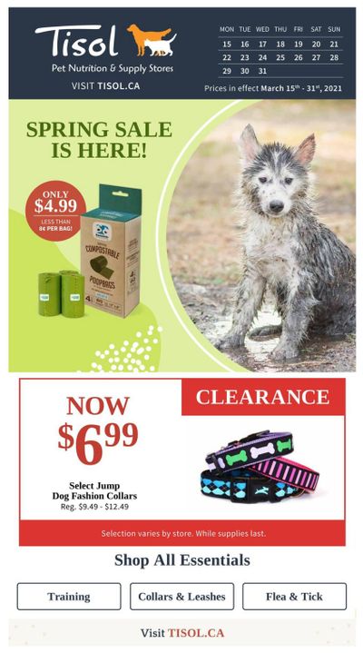 Tisol Pet Nutrition & Supply Stores Flyer March 15 to 31