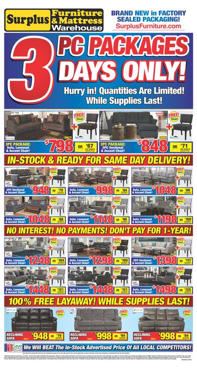 Surplus Furniture & Mattress Warehouse (Winnipeg) Flyer February 25 to March 2